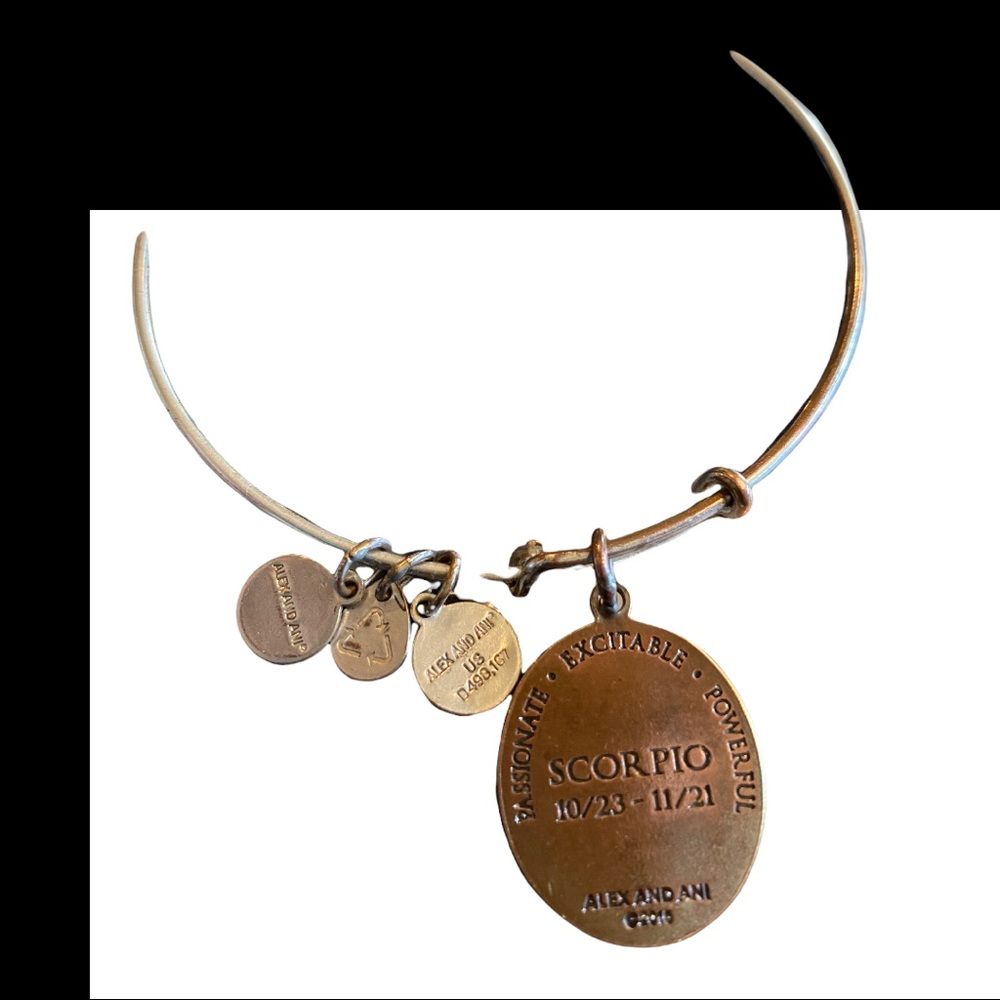 Alex & Ani Charm Bracelet Scorpio 3 Small Charms